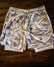 Load image into Gallery viewer, Mens Arctic White Camo Compression Shorts
